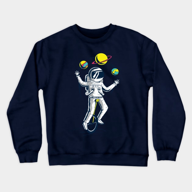 space astronaut wearing suite playing with plants Crewneck Sweatshirt by Midoart